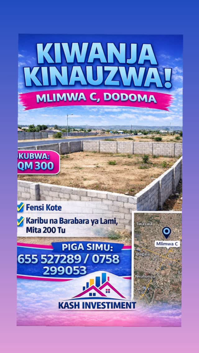 Plot for sale in Msingi, Singida