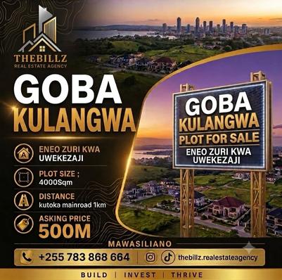 Kiwanja kinauzwa Goba Kulangwa, Dar Es Salaam (4 acre) Kiwanja kinauzwa Goba Kulangwa, Dar Es Salaam (4 acre)