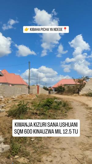 Kiwanja kinauzwa Picha Ya Ndege, Pwani sqm 600 Kiwanja kinauzwa Picha Ya Ndege, Pwani sqm 600