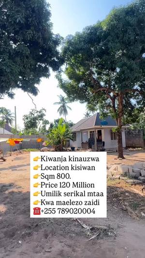 Kiwanja kinauzwa Kigamboni Kisiwani, Dar Es Salaam (800 sqm) Kiwanja kinauzwa Kigamboni Kisiwani, Dar Es Salaam (800 sqm)