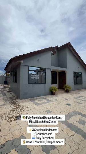 Nyumba (Furnished) ya vyumba vitatu inapangishwa Mbezi Beach Kwa Zenna, Dar Es Salaam