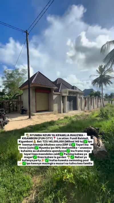 Nyumba inauzwa Fundi Baiskeli, Kigamboni, Dar Es Salaam (2 acre)