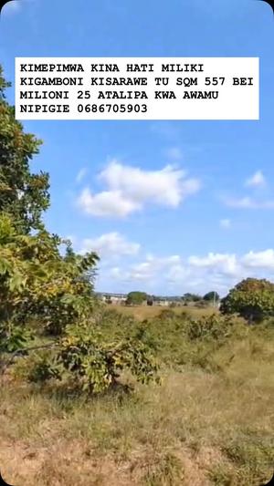 Plot for sale in Kisarawe, Pwani sqm 557 Plot for sale in Kisarawe, Pwani sqm 557