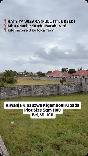Plot for sale in Kibada, Kigamboni, Dar Es Salaam sqm 1100 Plot for sale in Kibada, Kigamboni, Dar Es Salaam sqm 1100