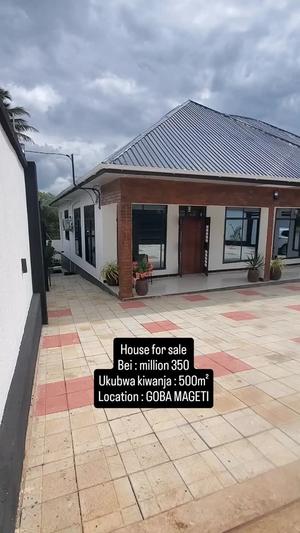 Nyumba ya vyumba vitatu inauzwa Goba Mageti, Dar Es Salaam (500 sqm)