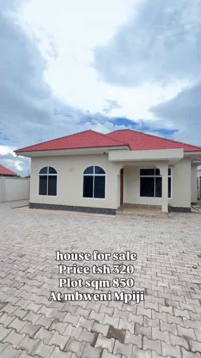 Nyumba ya vyumba vitatu inauzwa Mbweni Mpiji, Dar Es Salaam (850 sqm)