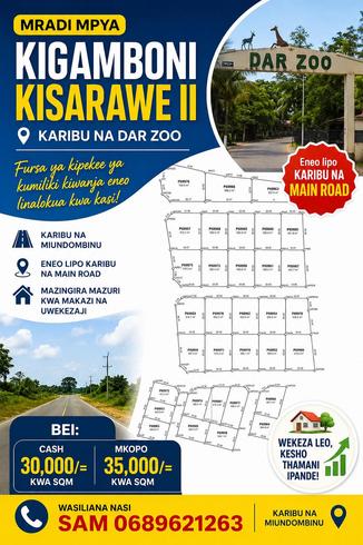 Viwanja vinauzwa Kisarawe II, Dar Es Salaam