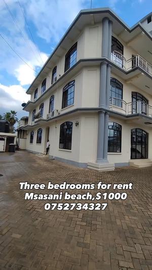 Nyumba ya vyumba vitatu inapangishwa Msasani Beach, Dar Es Salaam