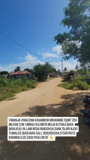 Residential Plot for Sale in Kigamboni Mikwambe, Dar Es Salaam (350 sqm)