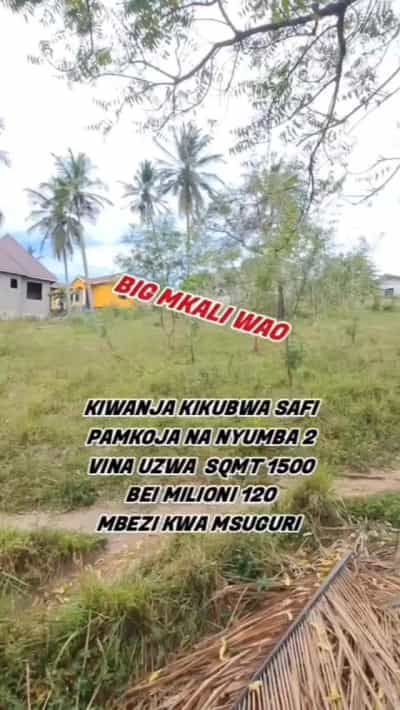 Nyumba ya vyumba viwili inauzwa Mbezi Kwa Msuguri, Dar Es Salaam (1500 sqm)