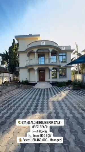 Nyumba ya vyumba vinne inauzwa Mbezi Beach, Dar Es Salaam (900 sqm)