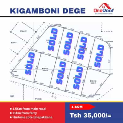 Residential Plot for Sale in Kigamboni, Dege Mchikichini, Dar Es Salaam
