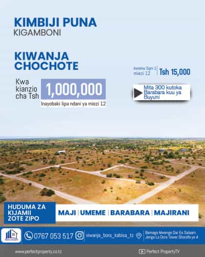 Residential Plots for Sale in Kigamboni Kimbiji Puna, Dar Es Salaam (500 sqm)
