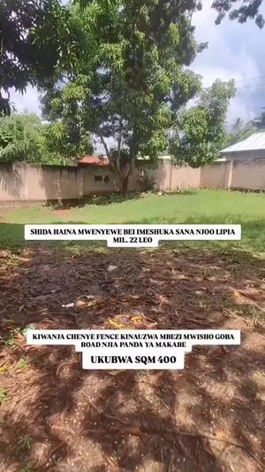 Kiwanja kinauzwa Goba Road, Dar Es Salaam (400 sqm)