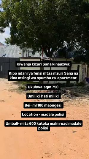 Residential Plot for Sale in Madale Polisi, Dar Es Salaam (750 sqm) Residential Plot for Sale in Madale Polisi, Dar Es Salaam (750 sqm)