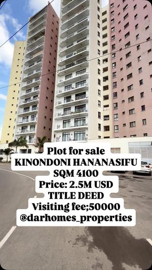 Plot for sale in Kinondoni Hananasifu, Dar Es Salaam sqm 4100 Plot for sale in Kinondoni Hananasifu, Dar Es Salaam sqm 4100