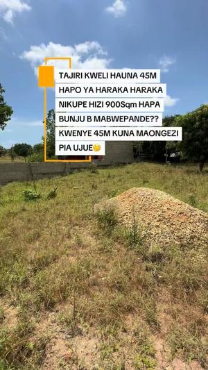 Kiwanja kinauzwa Bunju B Mabwepande, Dar Es Salaam (900 sqm) Kiwanja kinauzwa Bunju B Mabwepande, Dar Es Salaam (900 sqm)