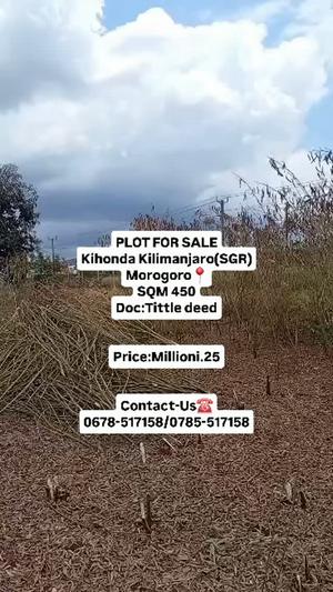 Kiwanja (Residential/Commercial) kinauzwa Kihonda, Morogoro (450 sqm) Kiwanja (Residential/Commercial) kinauzwa Kihonda, Morogoro (450 sqm)