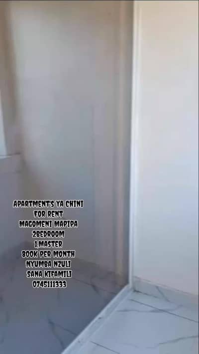 Nyumba/Apartment ya vyumba viwili inapangishwa Magomeni, Dar Es Salaam