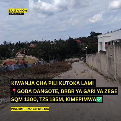 Kiwanja kinauzwa Goba Dangote, Dar Es Salaam (1300 sqm) Kiwanja kinauzwa Goba Dangote, Dar Es Salaam (1300 sqm)