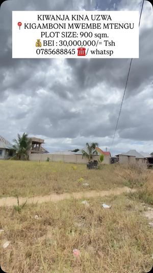 Residential Plot for Sale in Kigamboni Mwembemtengo, Dar Es Salaam (900 sqm) Residential Plot for Sale in Kigamboni Mwembemtengo, Dar Es Salaam (900 sqm)