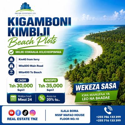 Beach Plots zinazouzwa Kimbiji, Dar Es Salaam