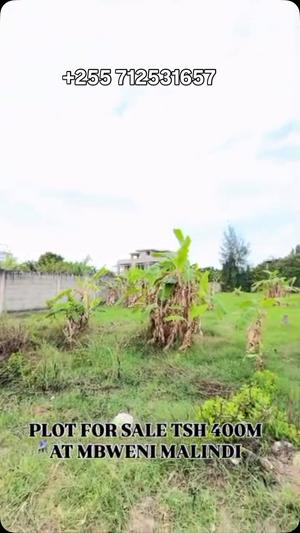 Kiwanja kinauzwa Mbweni Malindi, Dar Es Salaam sqm 2300