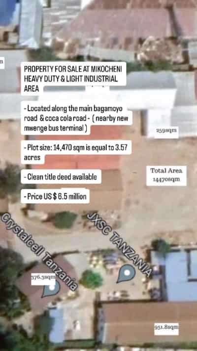 Kiwanja (Industrial Plot) inauzwa Mikocheni Heavy Duty & Light Industrial Area, Dar Es Salaam (14470 sqm) Kiwanja (Industrial Plot) inauzwa Mikocheni Heavy Duty & Light Industrial Area, Dar Es Salaam (14470 sqm)
