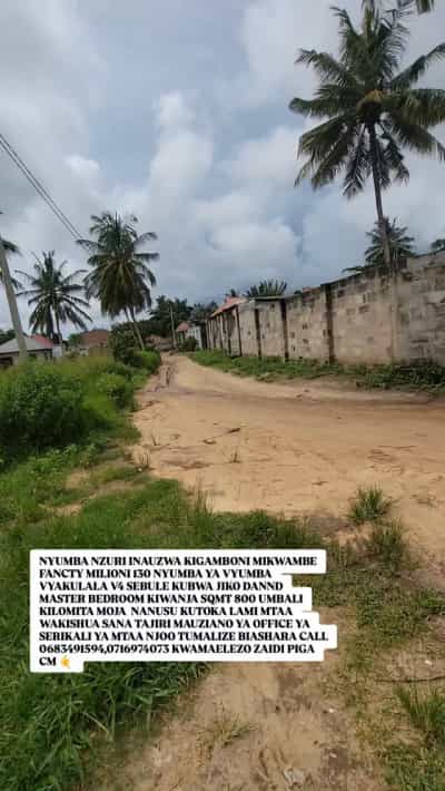 Nyumba ya vyumba vinne inauzwa Kigamboni Mikwambe, Dar Es Salaam (800 sqm)