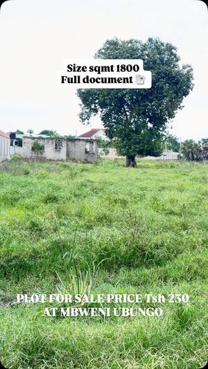 Plot for sale in Mbweni Ubungo, Dar Es Salaam sqm 1800 Plot for sale in Mbweni Ubungo, Dar Es Salaam sqm 1800