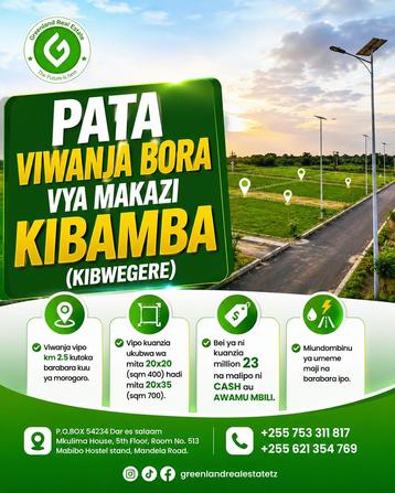 Viwanja vinauzwa Kibamba Kibwegere, Dar Es Salaam sqm 400 Viwanja vinauzwa Kibamba Kibwegere, Dar Es Salaam sqm 400