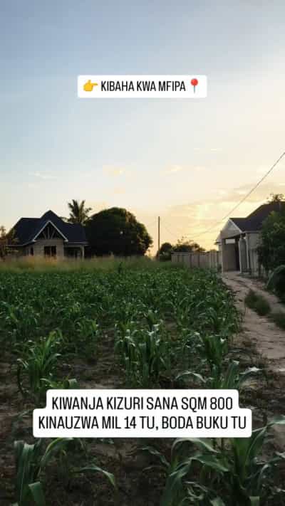 Kiwanja kinauzwa Kibaha kwa Mfipa, Pwani (800 sqm)