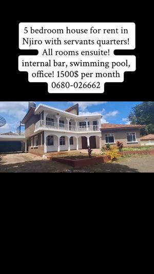 Nyumba ya vyumba vitano inapangishwa Njiro, Arusha