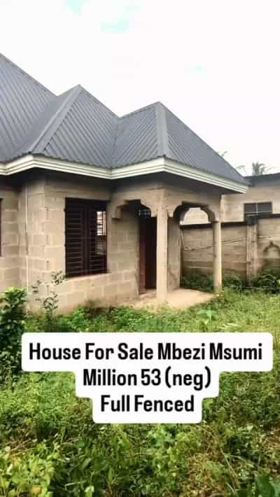 Nyumba ya vyumba viwili inauzwa Mbezi Msumi, Dar Es Salaam (300 sqm)