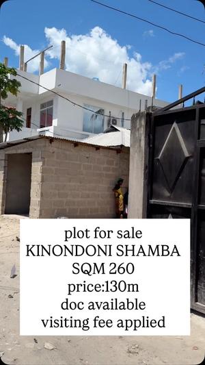 Residential Plot for Sale in Kinondoni Shamba, Dar Es Salaam (260 sqm)