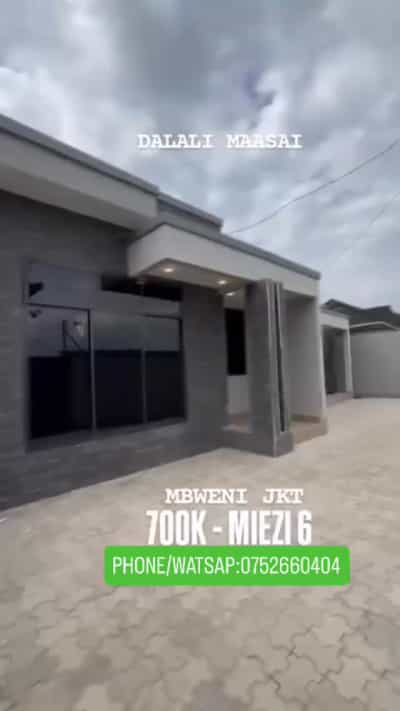 Nyumba ya vyumba viwili inapangishwa MBWENI JKT, Dar Es Salaam