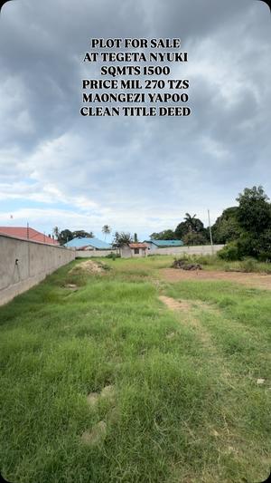 Kiwanja kinauzwa Tegeta Nyuki, Dar Es Salaam sqm 1500