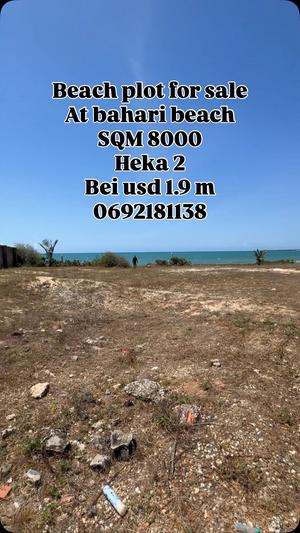 Beach Plot kinauzwa Bahari Beach, Dar Es Salaam (8000 sqm) Beach Plot kinauzwa Bahari Beach, Dar Es Salaam (8000 sqm)
