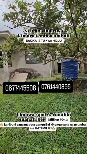 Nyumba ya vyumba vitatu inauzwa Kimara Temboni, Dar Es Salaam (674 sqm) Nyumba ya vyumba vitatu inauzwa Kimara Temboni, Dar Es Salaam (674 sqm)