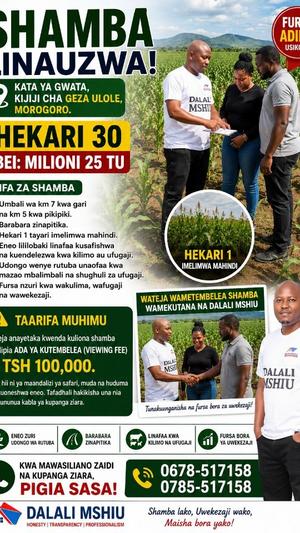 Farm for sale in Gwata, Geza Ulole, Morogoro acre 30 Farm for sale in Gwata, Geza Ulole, Morogoro acre 30