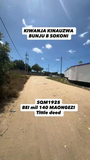 Plot for sale in Bunju B, Dar Es Salaam sqm 1925 Plot for sale in Bunju B, Dar Es Salaam sqm 1925