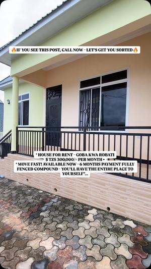 2 Bedrooms House for Rent in Goba Kwa Robati, Dar Es Salaam 2 Bedrooms House for Rent in Goba Kwa Robati, Dar Es Salaam