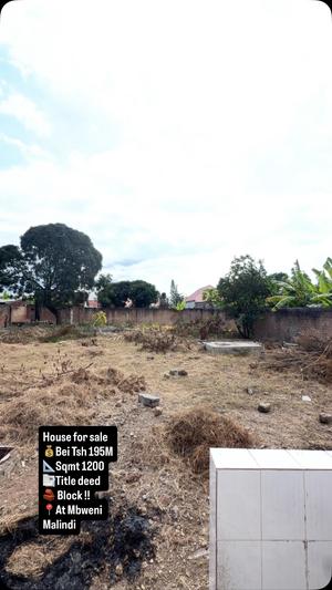 Nyumba inauzwa Mbweni Malindi, Dar Es Salaam (1200 sqm) Nyumba inauzwa Mbweni Malindi, Dar Es Salaam (1200 sqm)