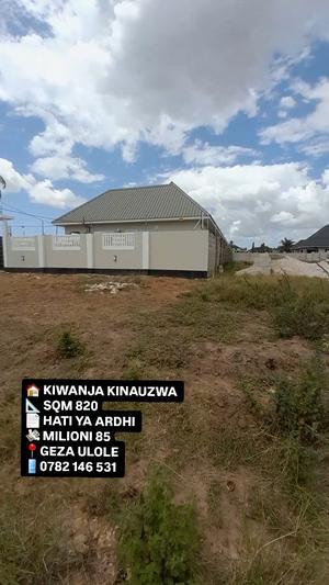 Kiwanja kinauzwa Kigamboni Geza Ulole, Dar Es Salaam (820 sqm)