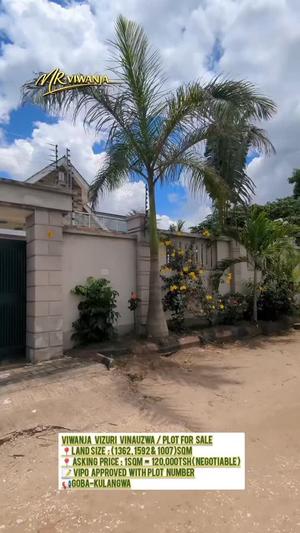 Plots for sale in Near Mlimani City, Dar Es Salaam sqm 1007