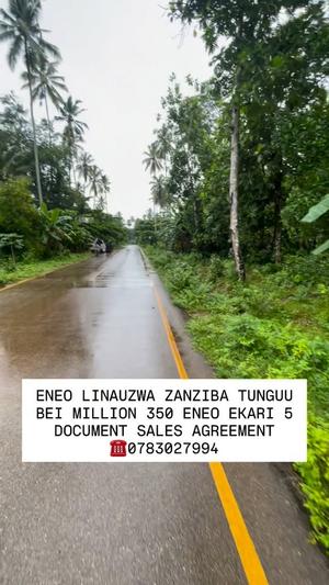 Kiwanja kinauzwa Tunguu, Zanzibar acre 5