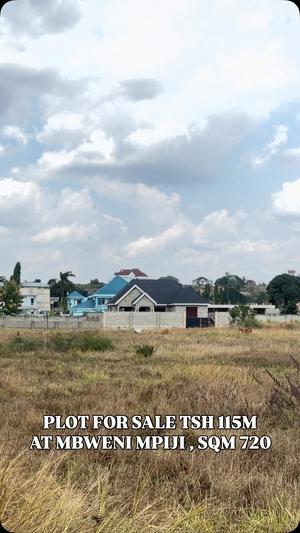 Kiwanja kinauzwa Mbweni Mpiji, Dar Es Salaam (720 sqm)