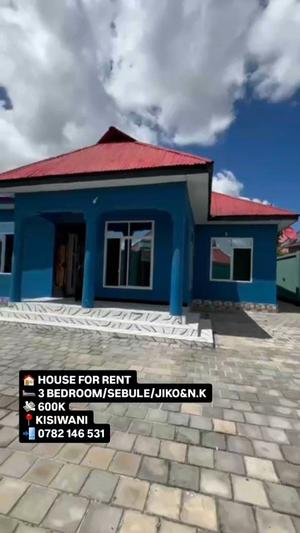 Nyumba ya vyumba vitatu inapangishwa Kigamboni Kisiwani, Dar Es Salaam