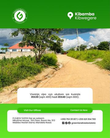 Viwanja vinauzwa Kibamba Kibwegere, Dar Es Salaam (400 sqm) Viwanja vinauzwa Kibamba Kibwegere, Dar Es Salaam (400 sqm)