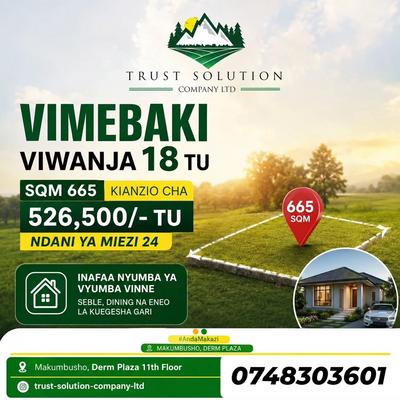 Viwanja vinauzwa Buyuni (Mti Mweupe), Kigamboni, Dar Es Salaam (665 sqm)